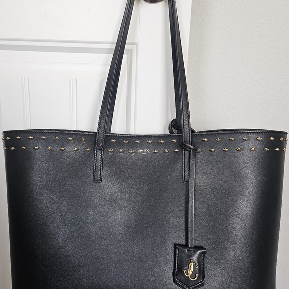 DIVORCE SALE! Jimmy Choo Nine2Five Studded Leather East-West Tote Bag - Picture 9 of 16
